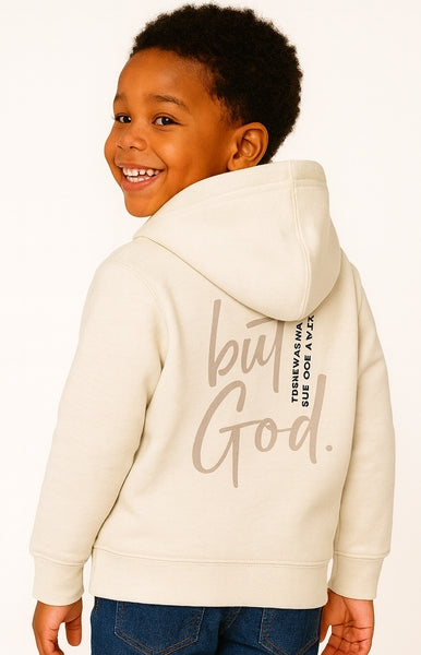 KIDS HOODIE - BUT GOD - BEIGE