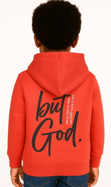 KIDS HOODIE - BUT GOD - RED