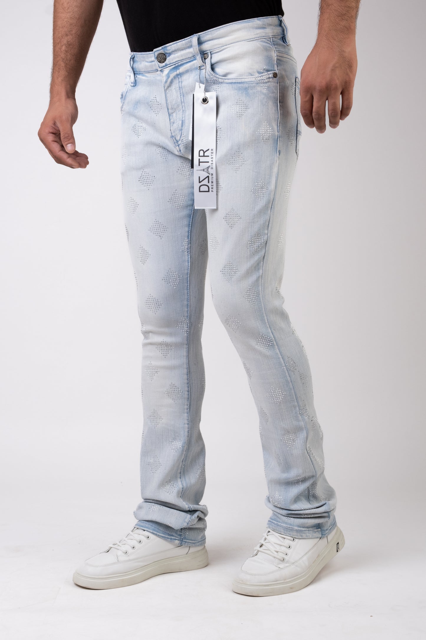 MENS STACKED ULTRA STRETCH DENIM -ICE DIAMOND DZTR -450