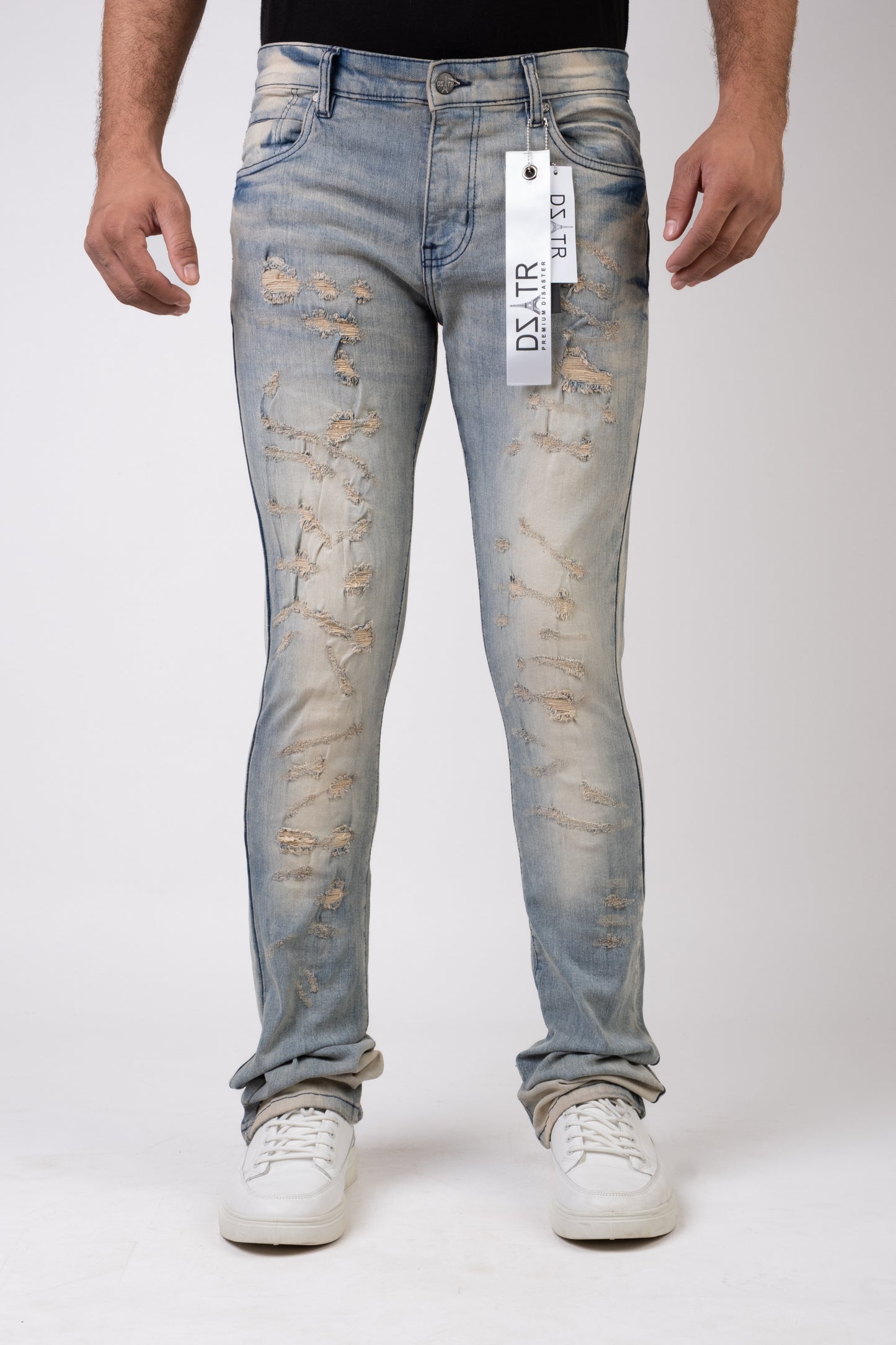 MENS STACKED ULTRA STRETCH DENIM -VINTAGE DZTR -494