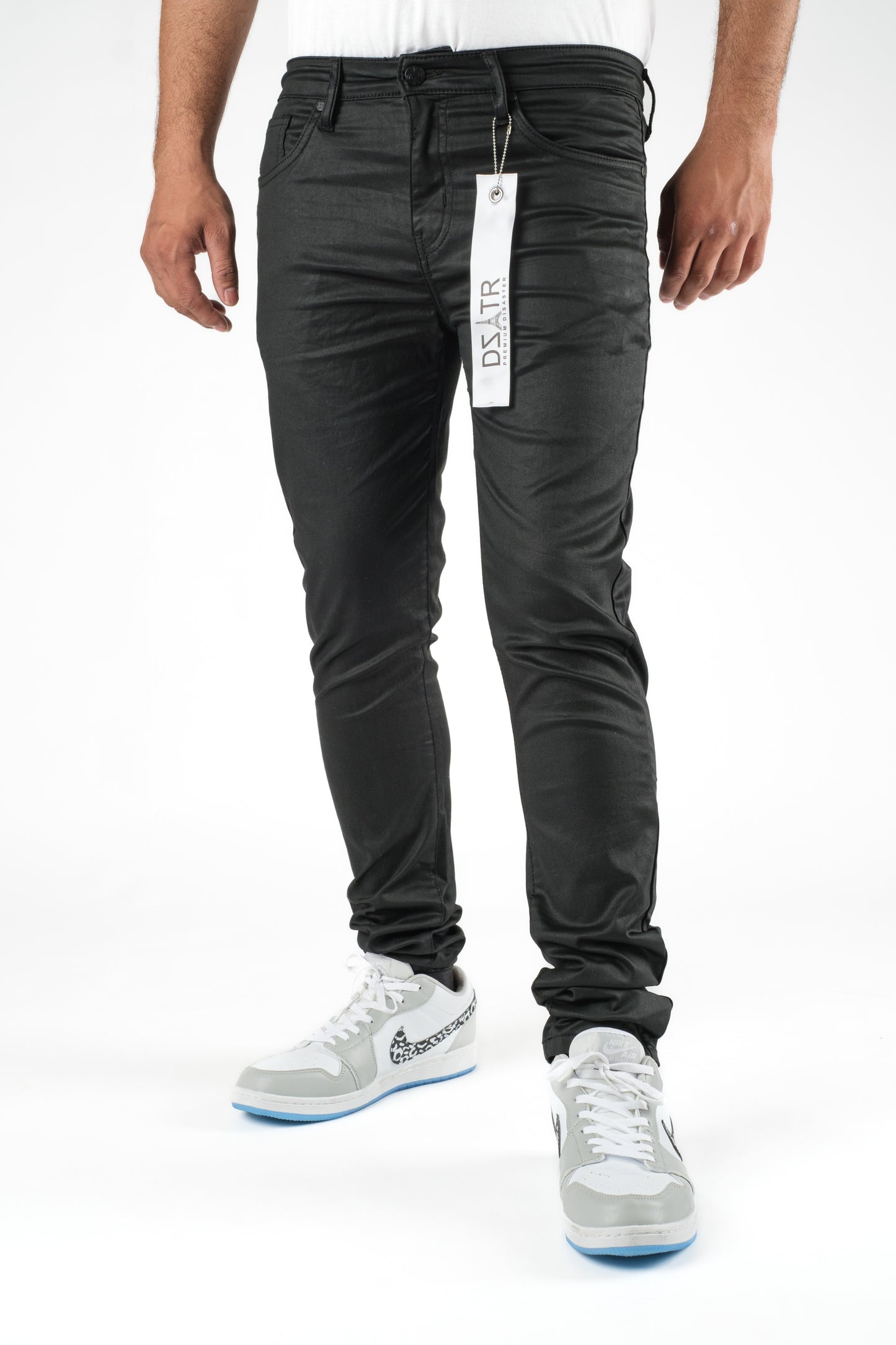 WAX BLACK STRETCH PANTS DZTR-233