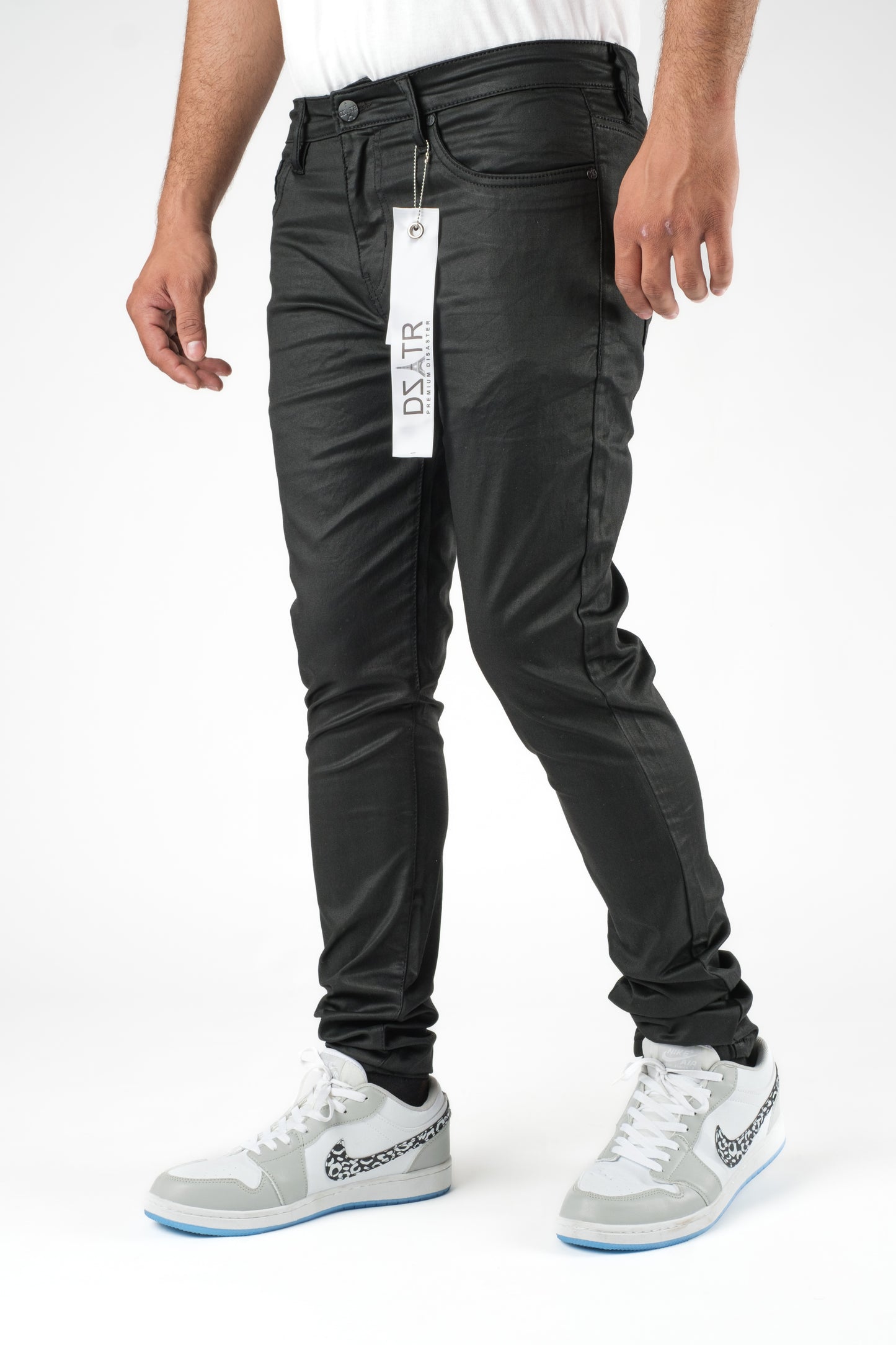 WAX BLACK STRETCH PANTS DZTR-233