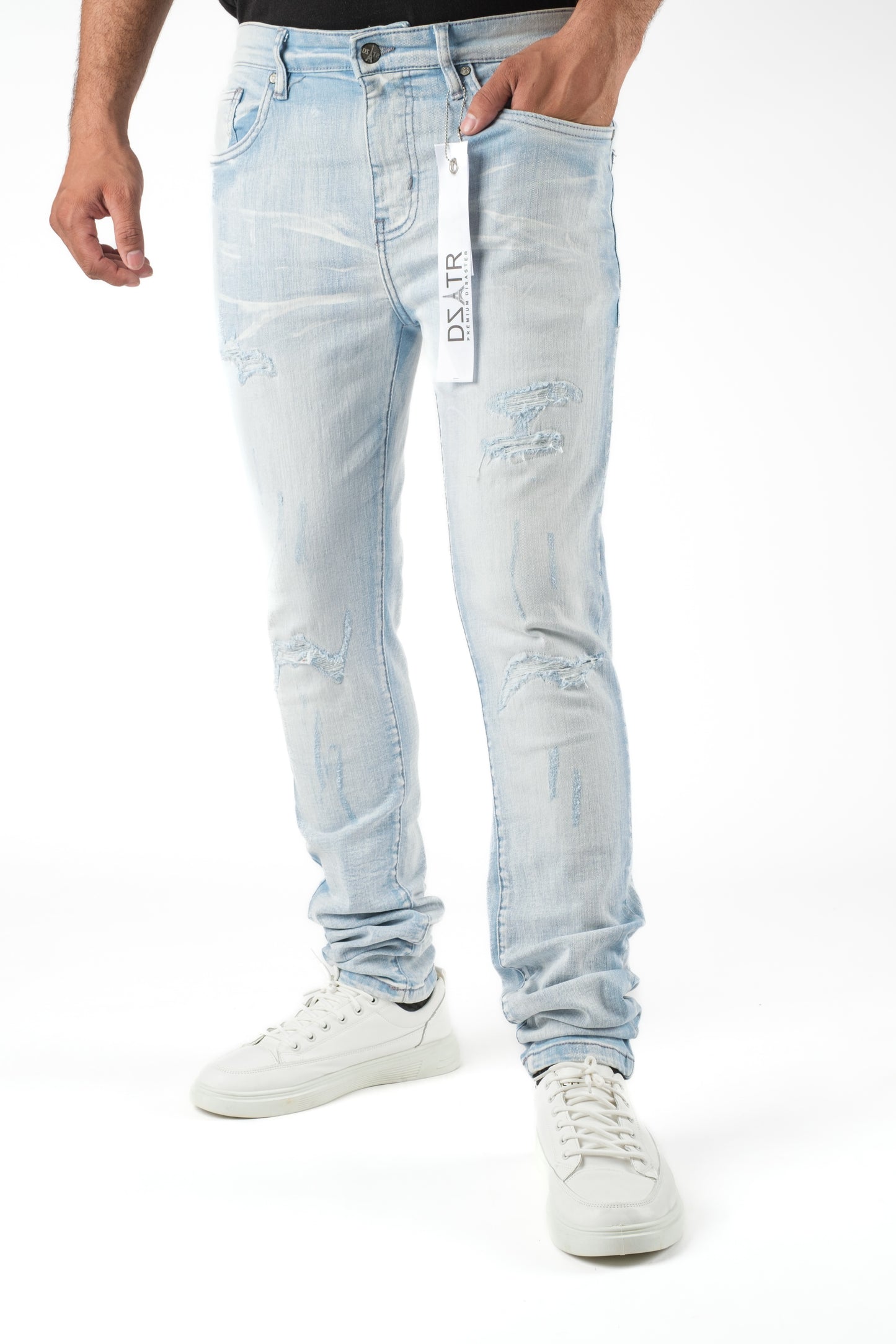 MENS CLASSIC ULTRA STRETCH DENIM - ICE BLUE DZTR-422