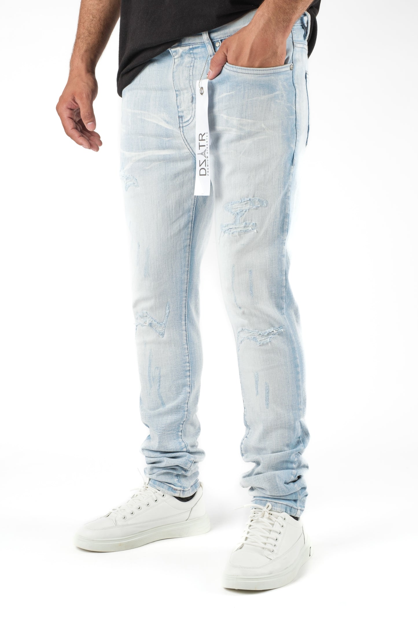MENS CLASSIC ULTRA STRETCH DENIM - ICE BLUE DZTR-422