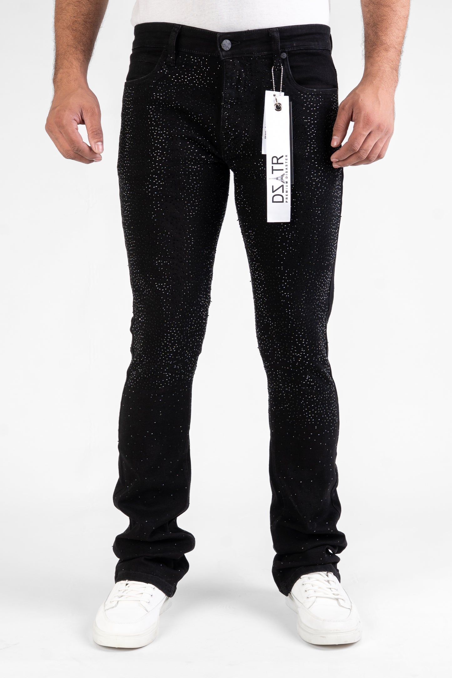 MENS CLASSIC ULTRA STRETCH DENIM - STACKED BLACK STONE DZTR-492