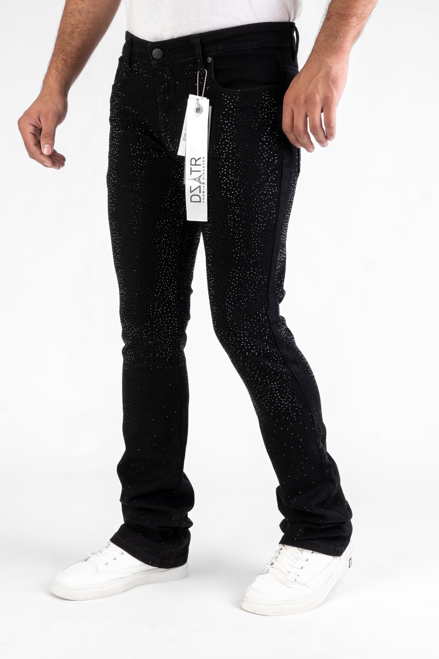 MENS CLASSIC ULTRA STRETCH DENIM - STACKED BLACK STONE DZTR-492