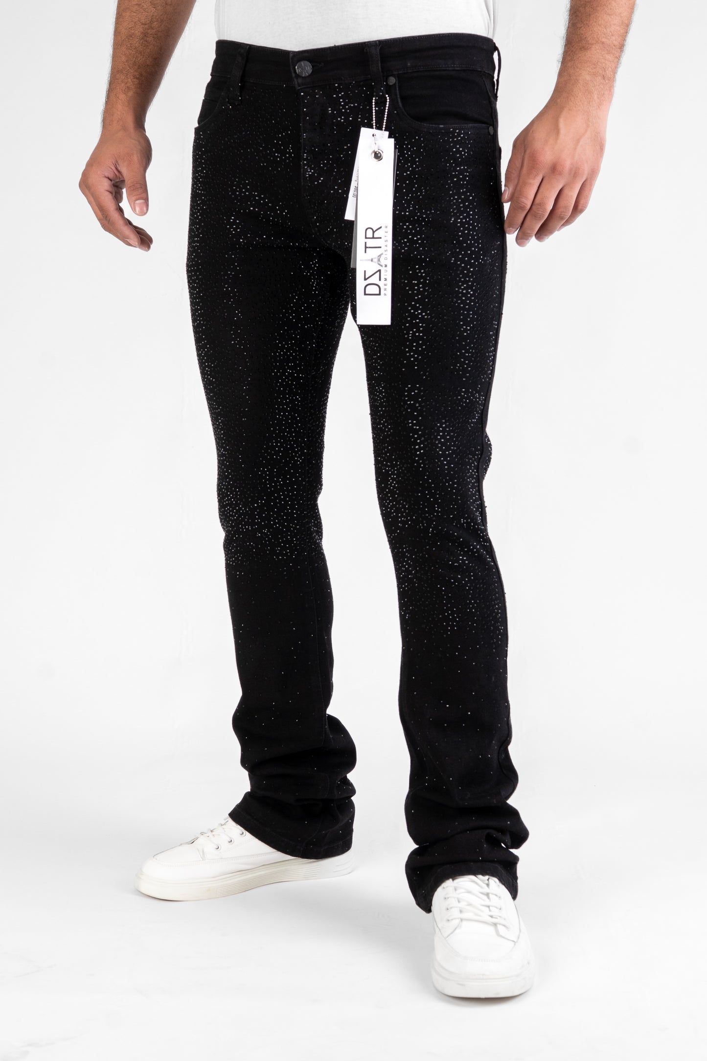 MENS CLASSIC ULTRA STRETCH DENIM - STACKED BLACK STONE DZTR-492