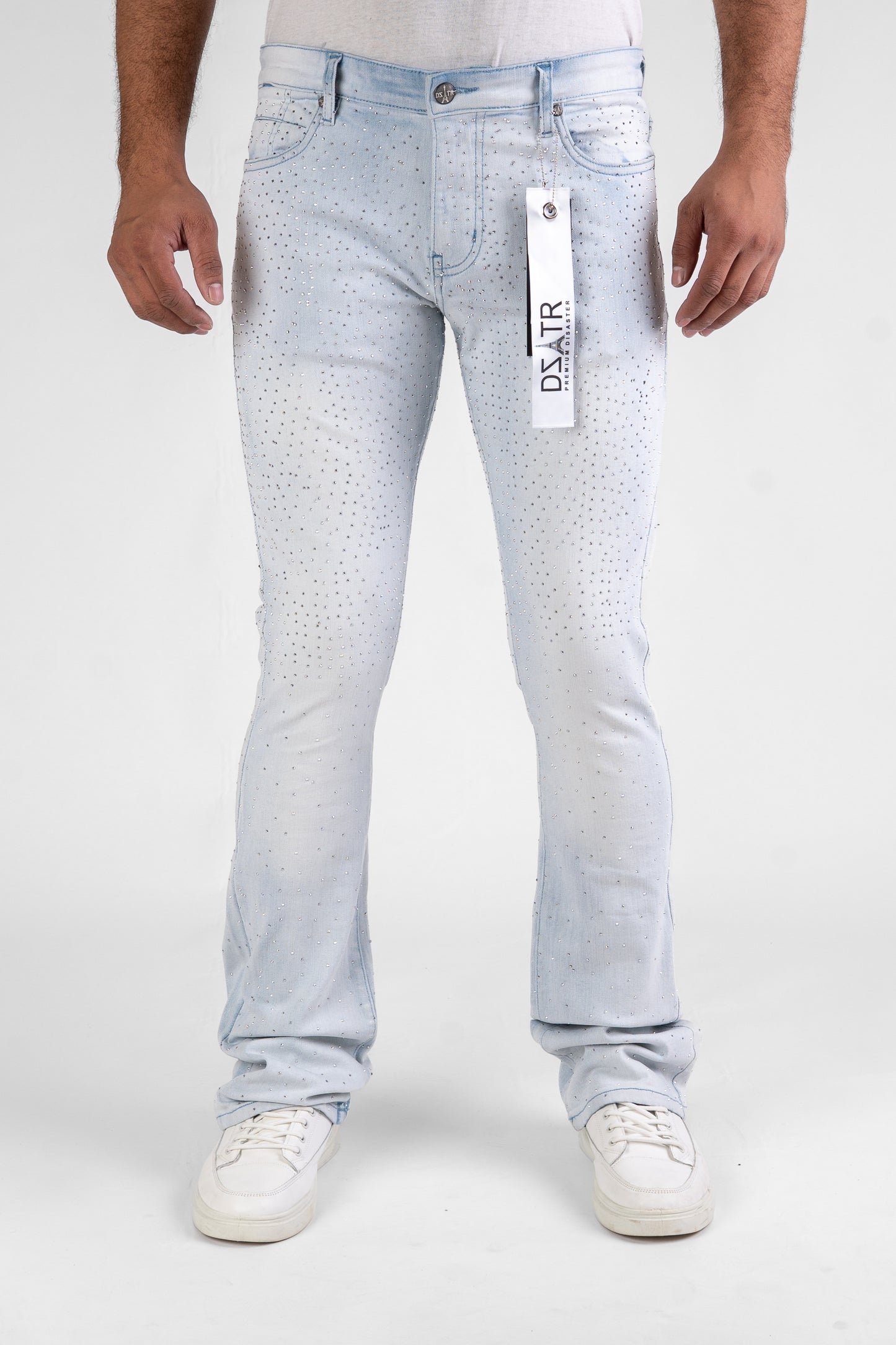 MENS CLASSIC ULTRA STRETCH DENIM - STACKED ICE STONE DZTR-492