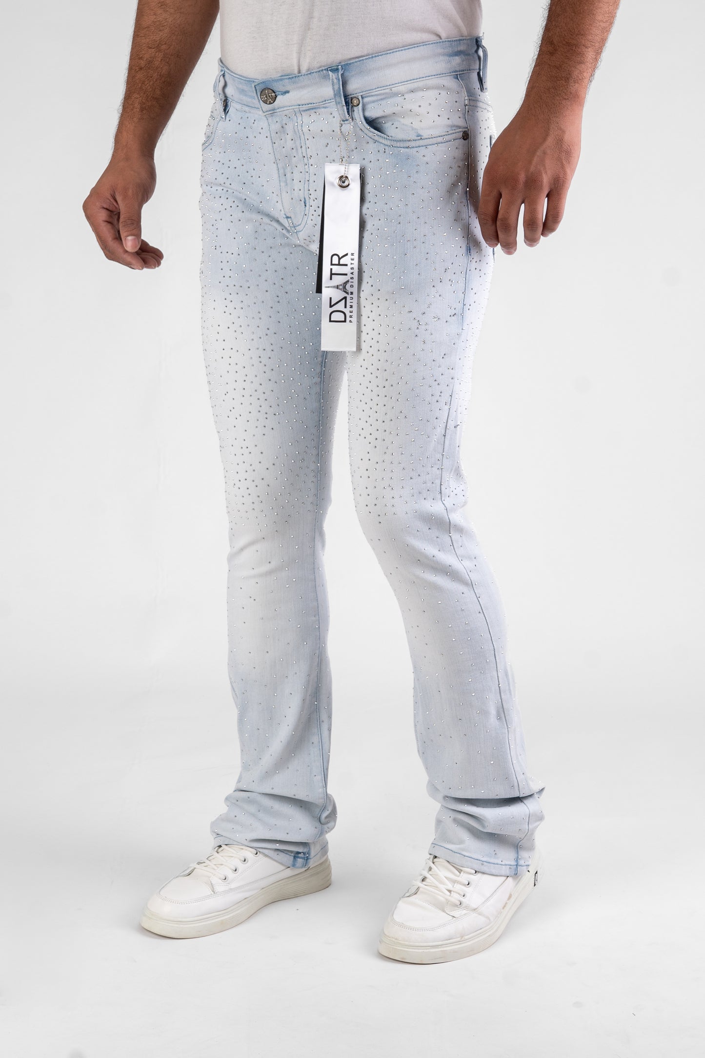 MENS CLASSIC ULTRA STRETCH DENIM - STACKED ICE STONE DZTR-492