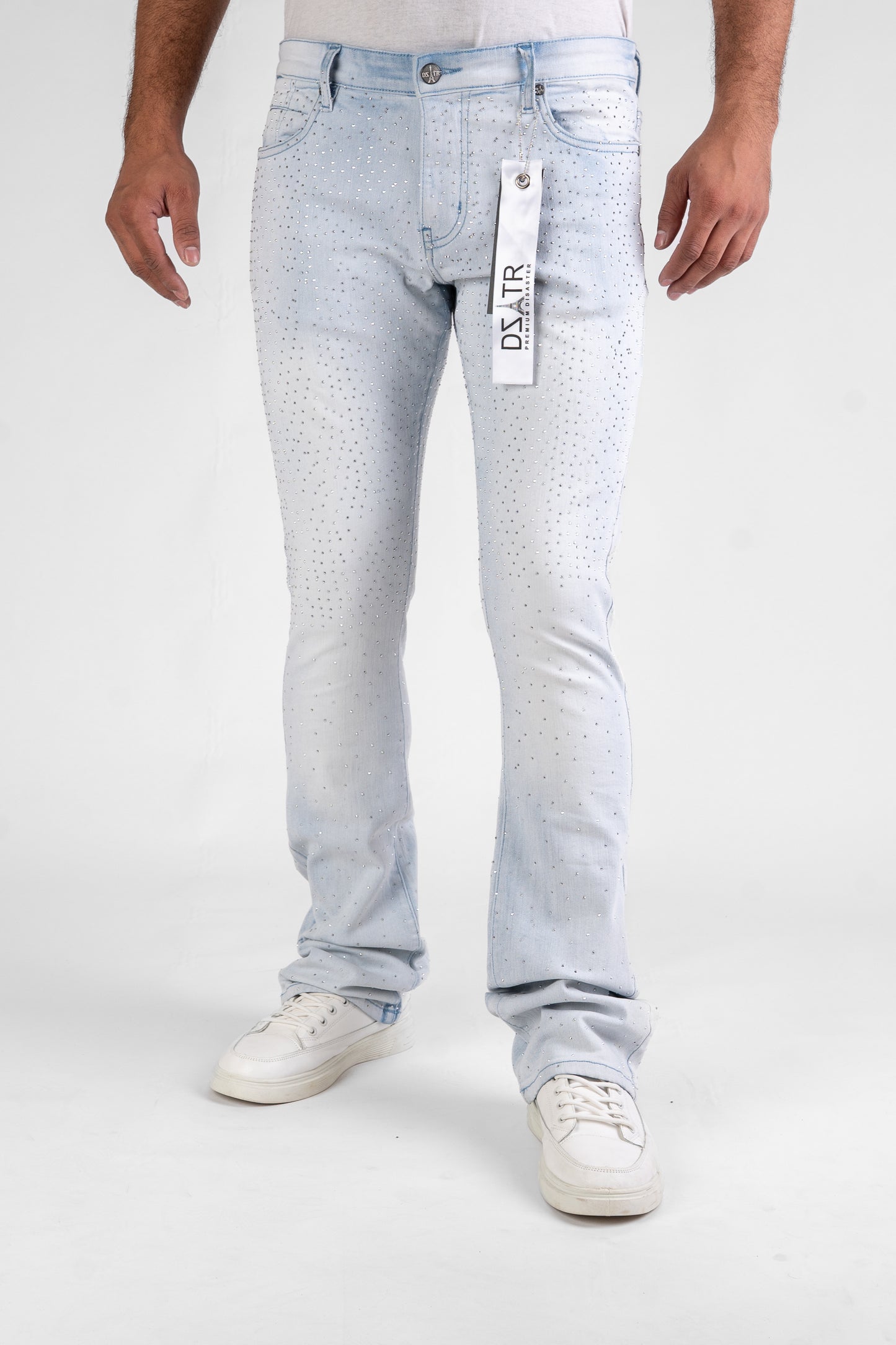 MENS CLASSIC ULTRA STRETCH DENIM - STACKED ICE STONE DZTR-492
