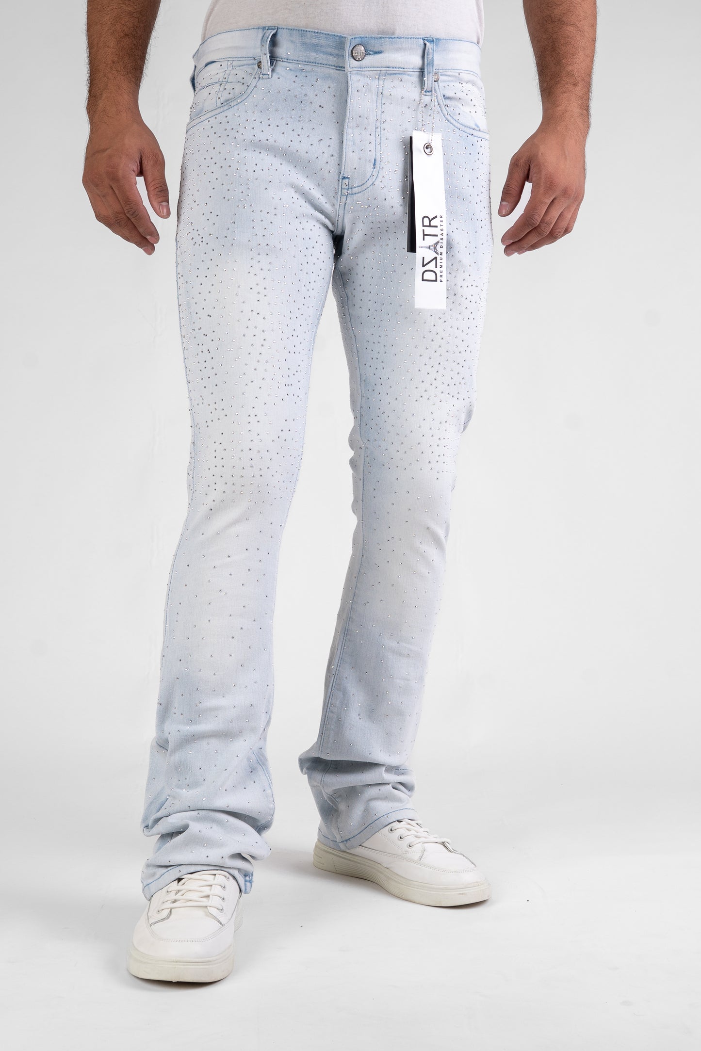 MENS CLASSIC ULTRA STRETCH DENIM - STACKED ICE STONE DZTR-492