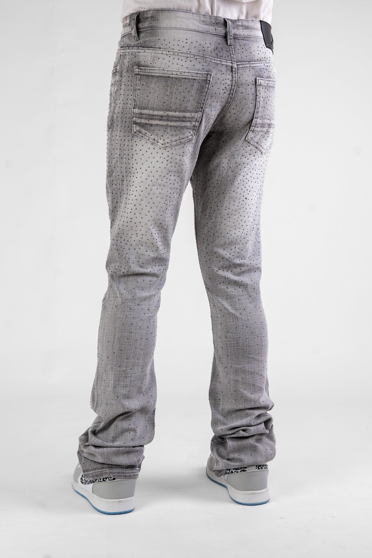 MENS CLASSIC ULTRA STRETCH DENIM - STACKED GREY STONE DZTR-492
