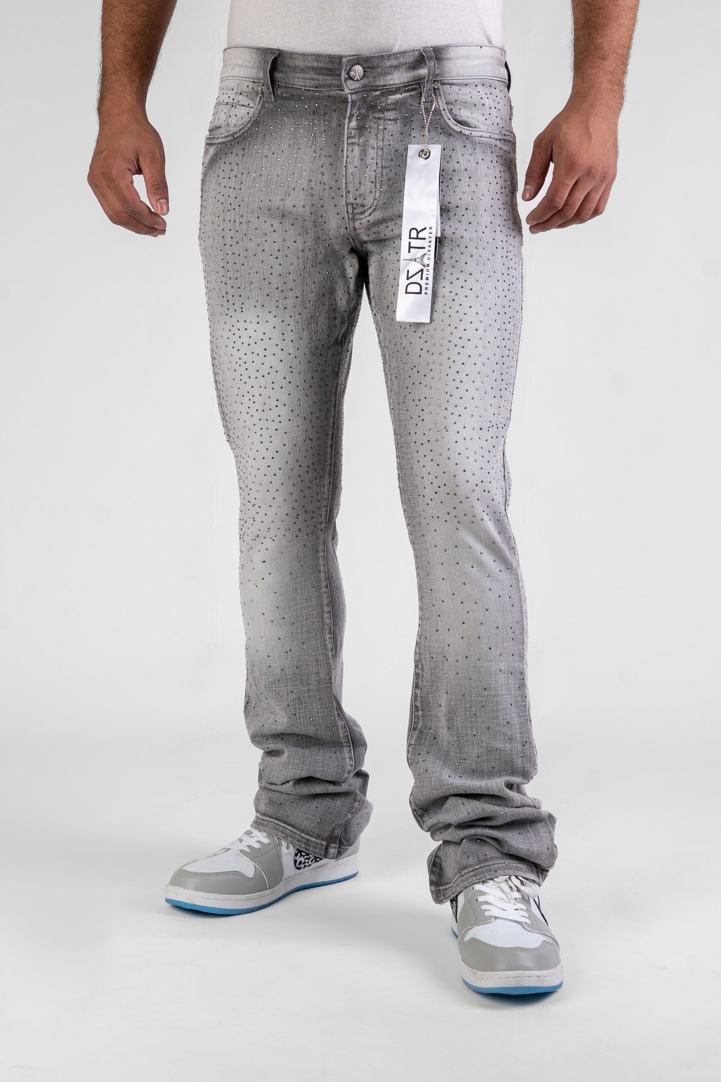 MENS CLASSIC ULTRA STRETCH DENIM - STACKED GREY STONE DZTR-492
