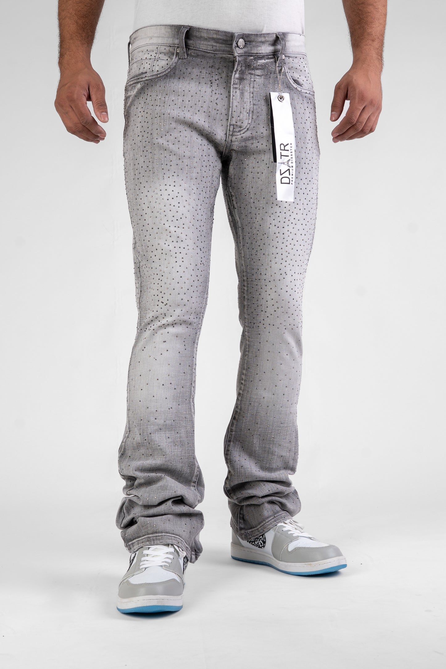 MENS CLASSIC ULTRA STRETCH DENIM - STACKED GREY STONE DZTR-492