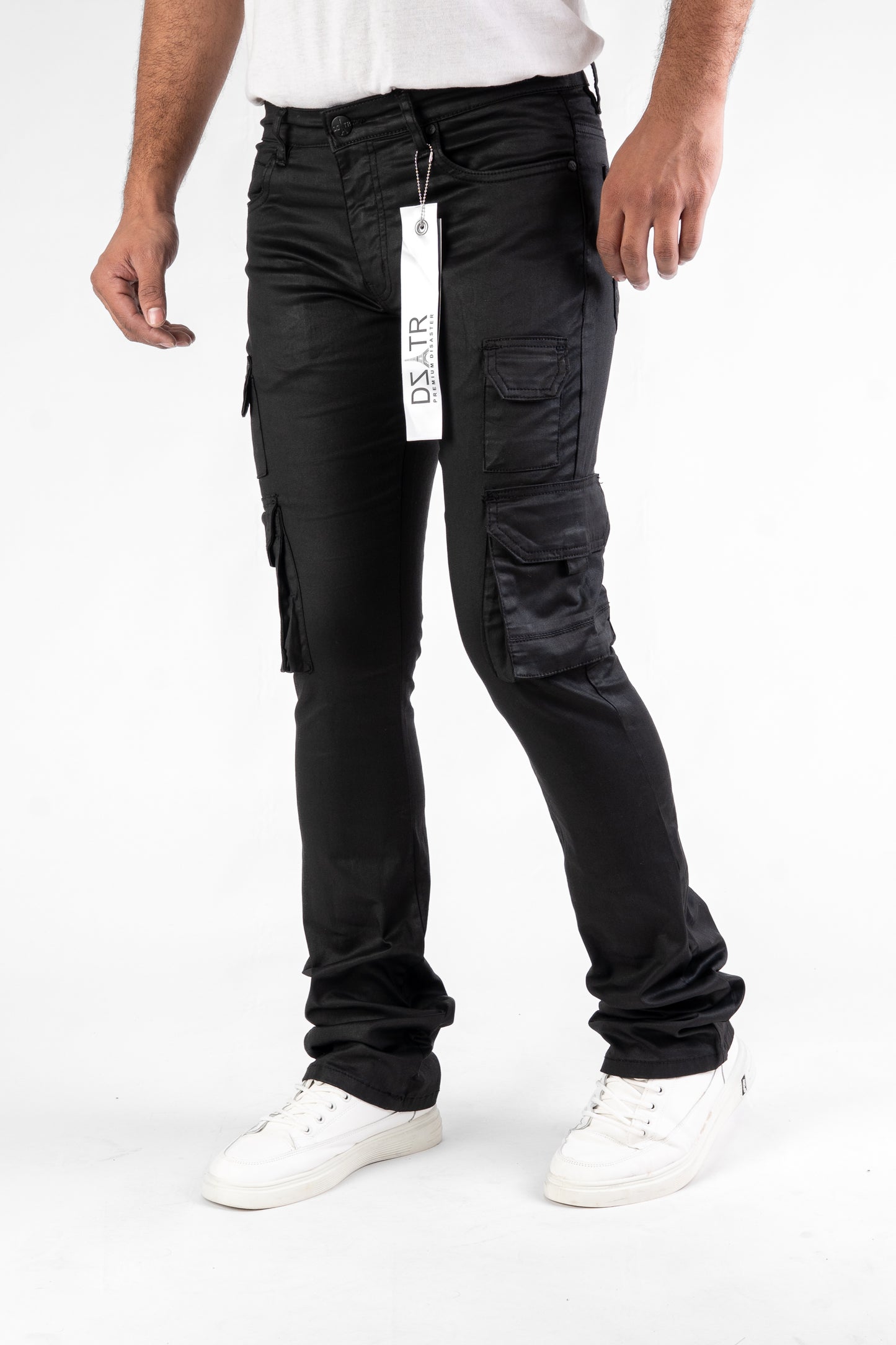 MENS CLASSIC ULTRA STRETCH DENIM - STACKED BLACK WAX DZTR-533