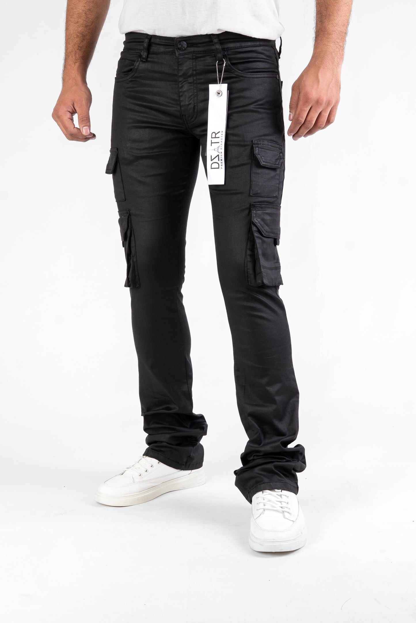MENS CLASSIC ULTRA STRETCH DENIM - STACKED BLACK WAX DZTR-533