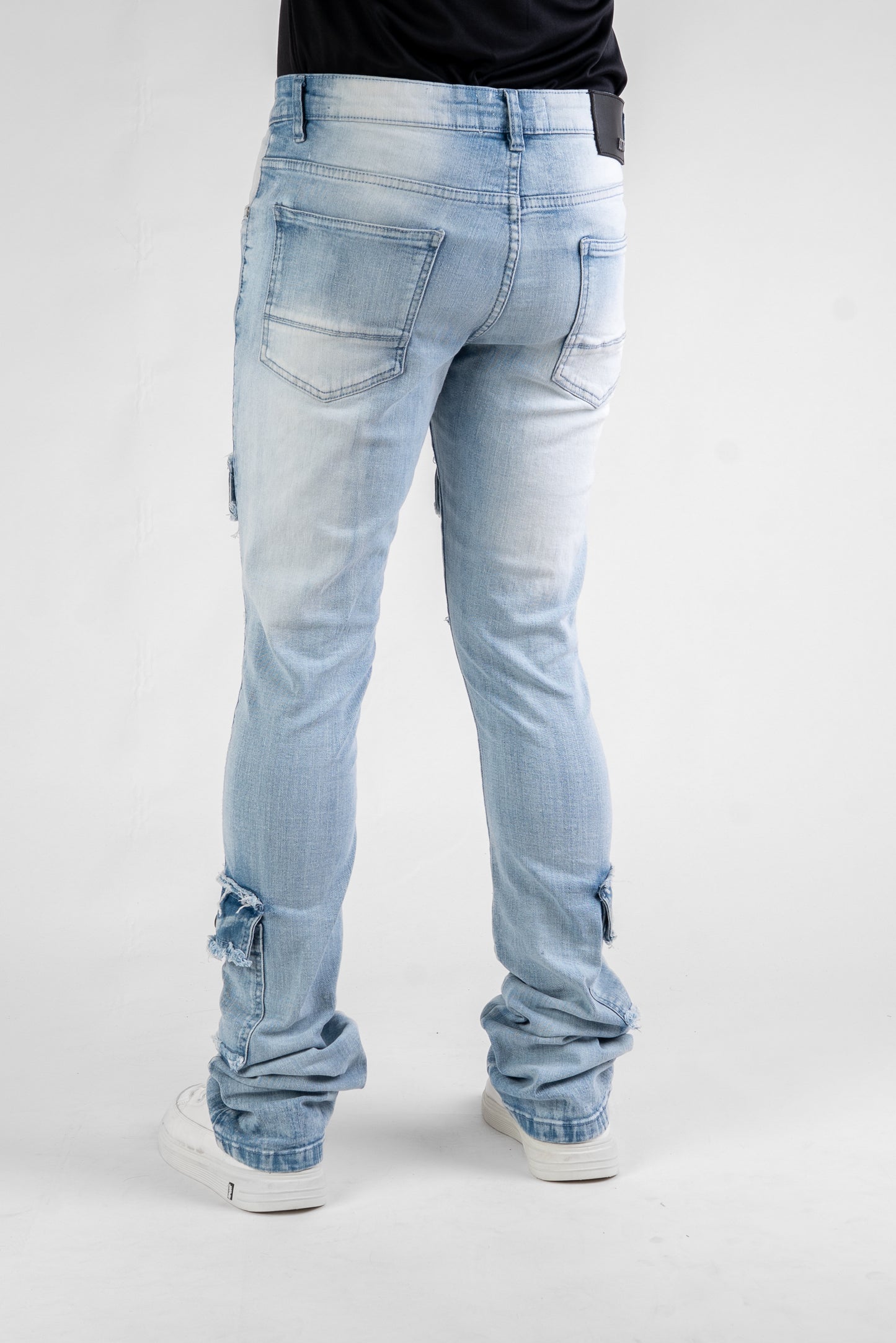 MENS CLASSIC ULTRA STRETCH DENIM - STACKED ICE BLUE DZTR-489