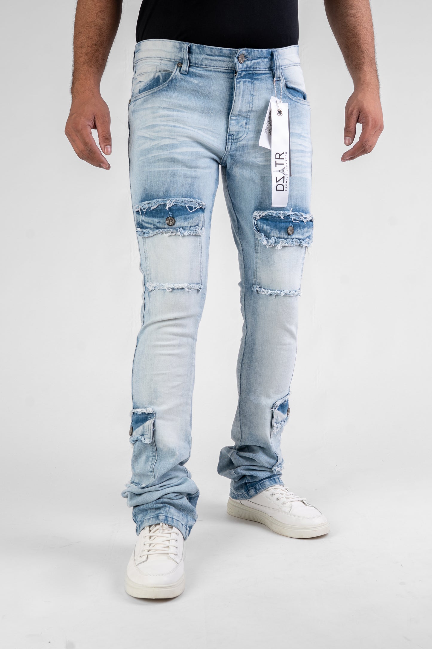 MENS CLASSIC ULTRA STRETCH DENIM - STACKED ICE BLUE DZTR-489