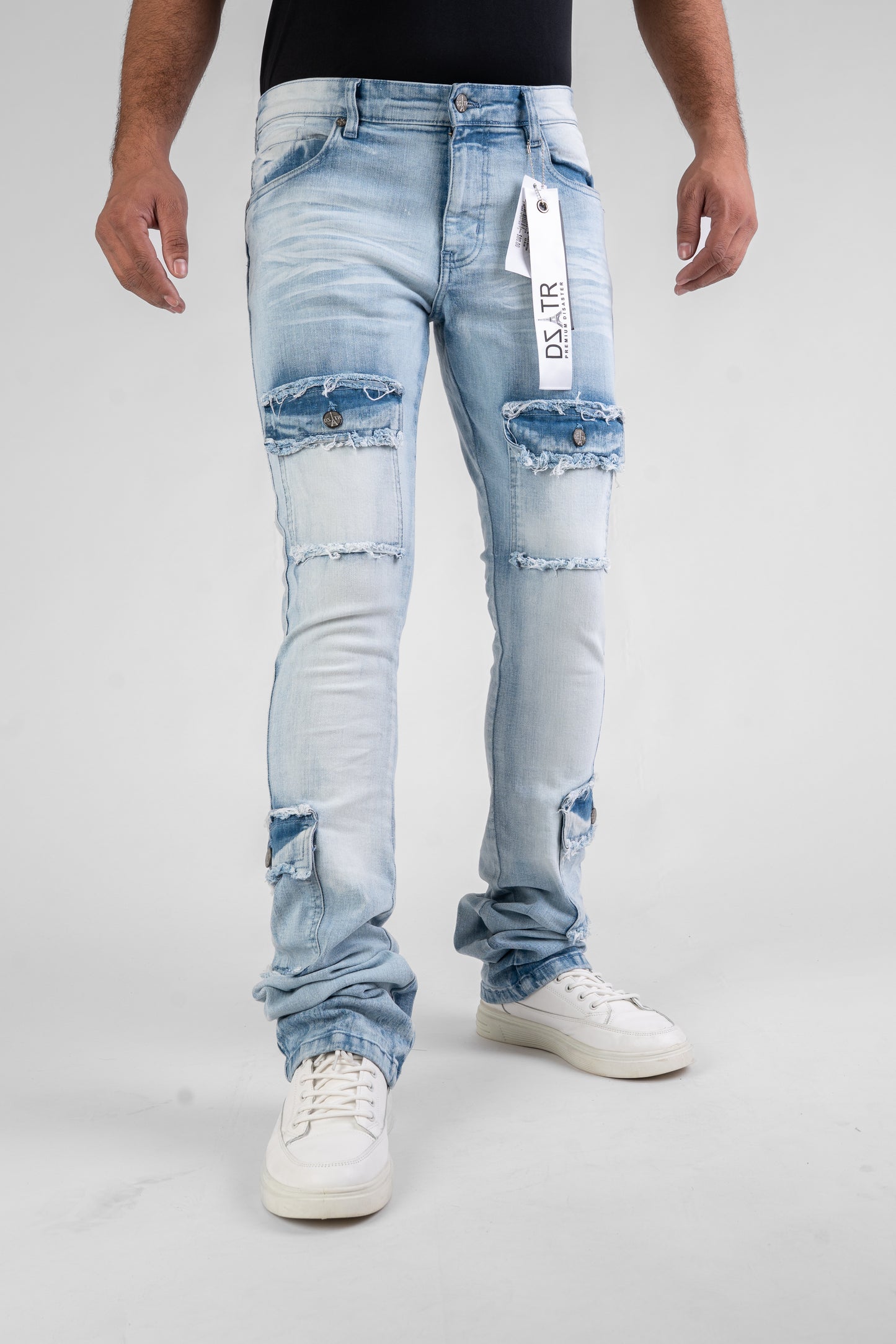 MENS CLASSIC ULTRA STRETCH DENIM - STACKED ICE BLUE DZTR-489