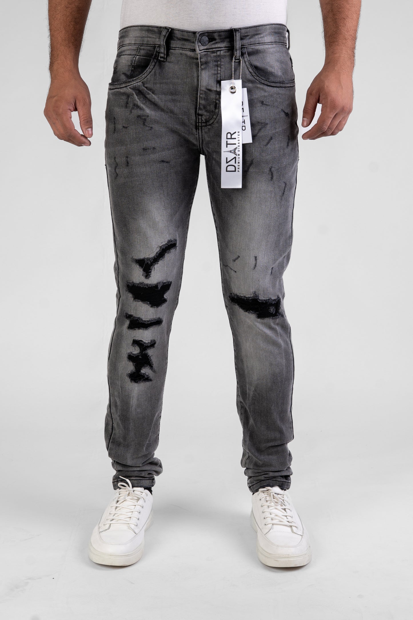 MENS CLASSIC ULTRA STRETCH DENIM - SMOK GREY DZTR-463