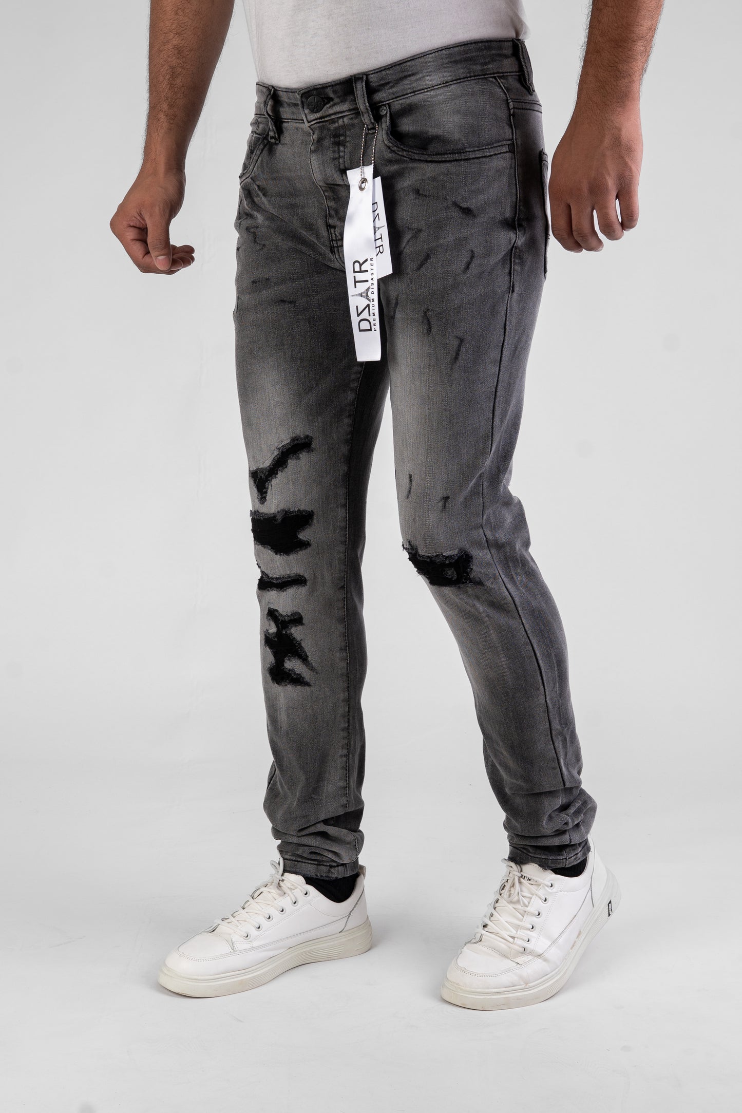 MENS CLASSIC ULTRA STRETCH DENIM - SMOK GREY DZTR-463