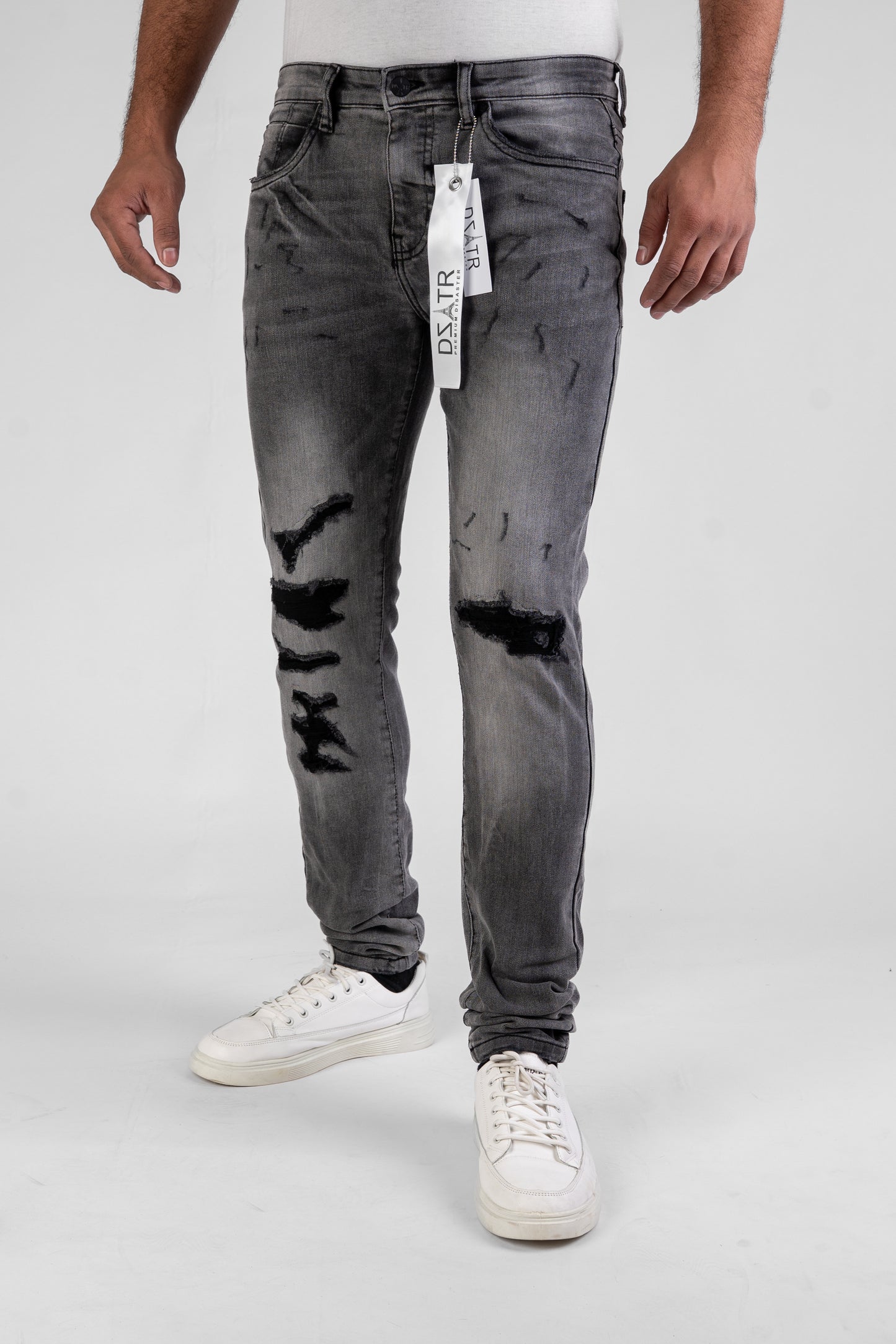 MENS CLASSIC ULTRA STRETCH DENIM - SMOK GREY DZTR-463