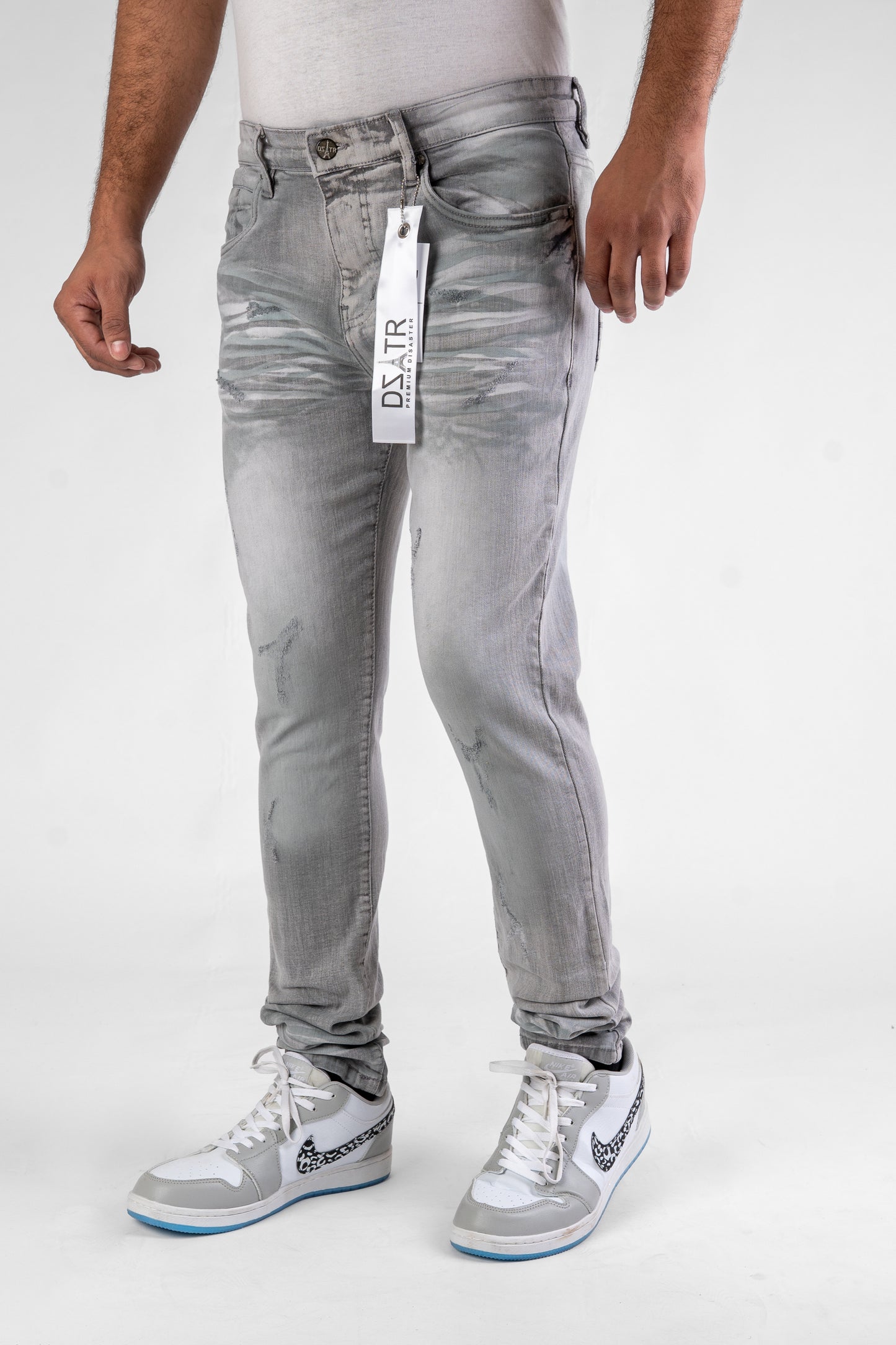 MENS CLASSIC ULTRA STRETCH DENIM - GREY DZTR-484