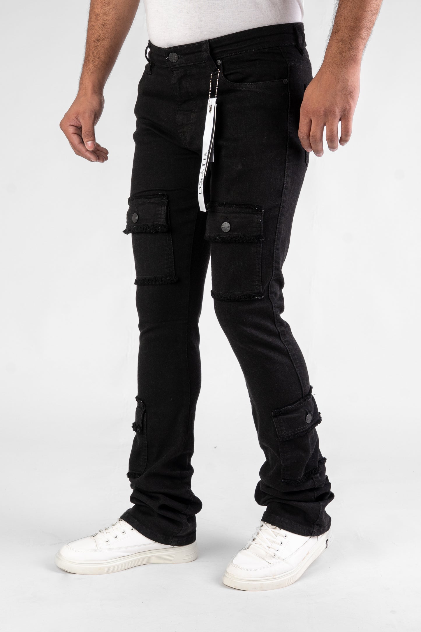 MENS CLASSIC ULTRA STRETCH DENIM - STACKED JET BLACK DZTR-489