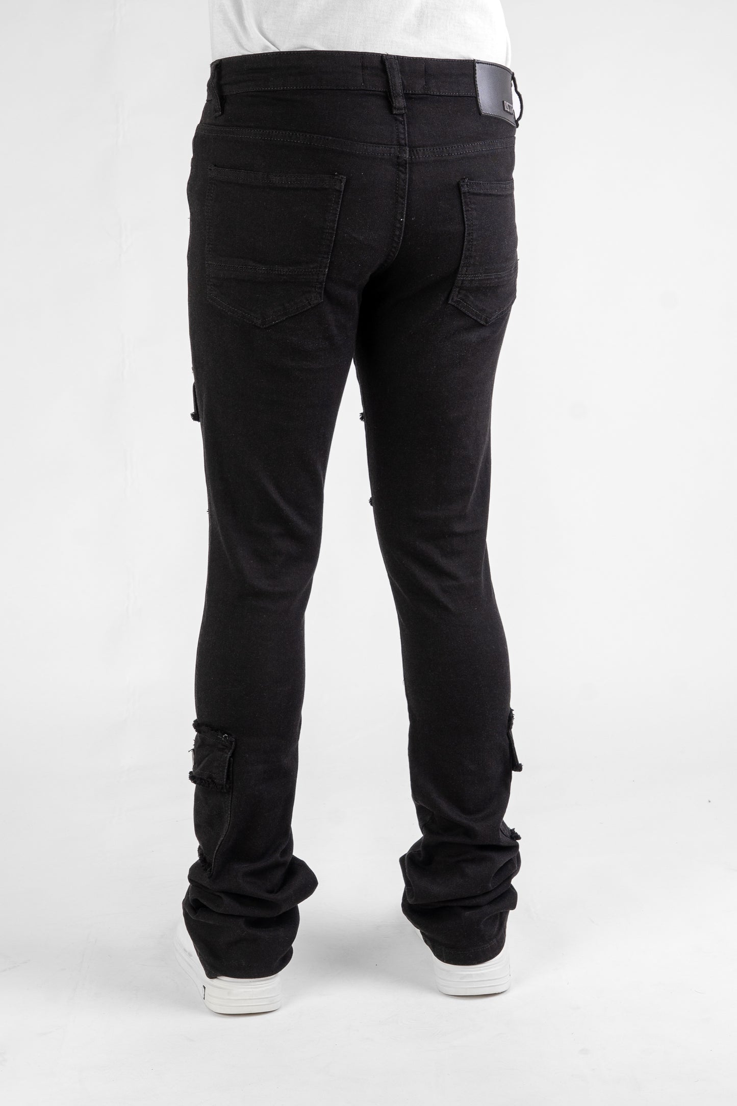 MENS CLASSIC ULTRA STRETCH DENIM - STACKED JET BLACK DZTR-489