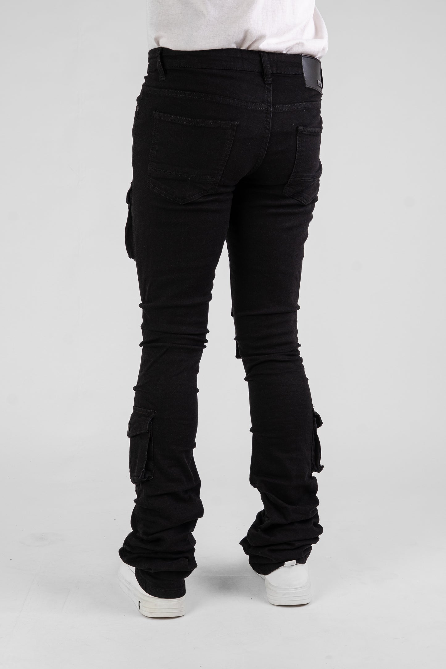 MENS CLASSIC ULTRA STRETCH DENIM - STACKED BLACK DZTR-488