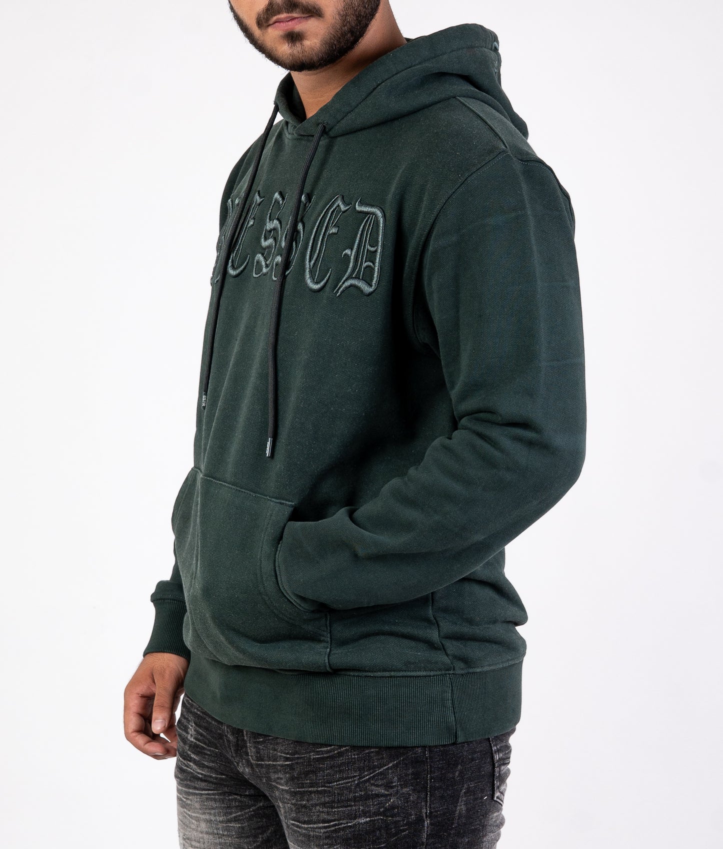 HOODIE - BLESSED 3D OLIVE