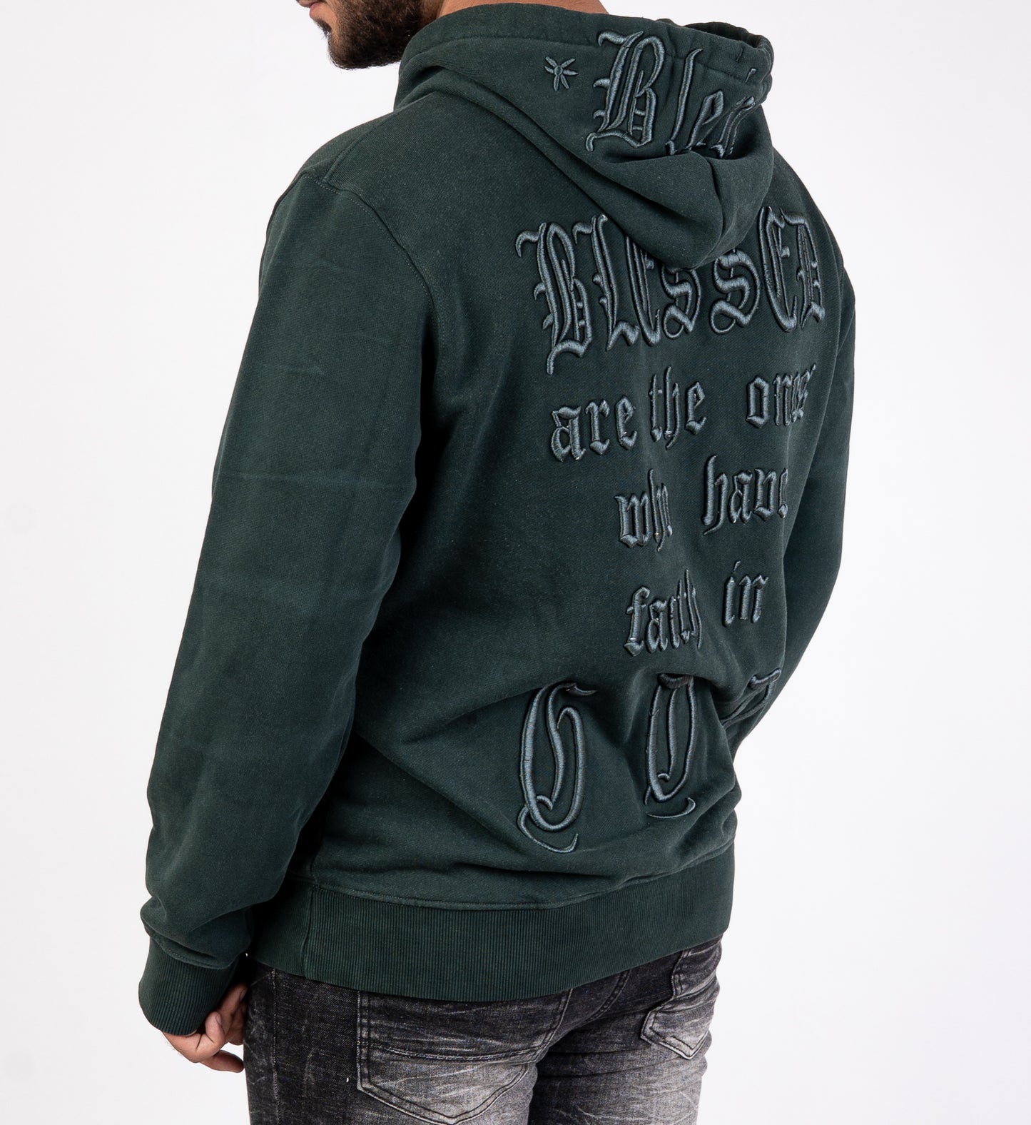 HOODIE - BLESSED 3D OLIVE