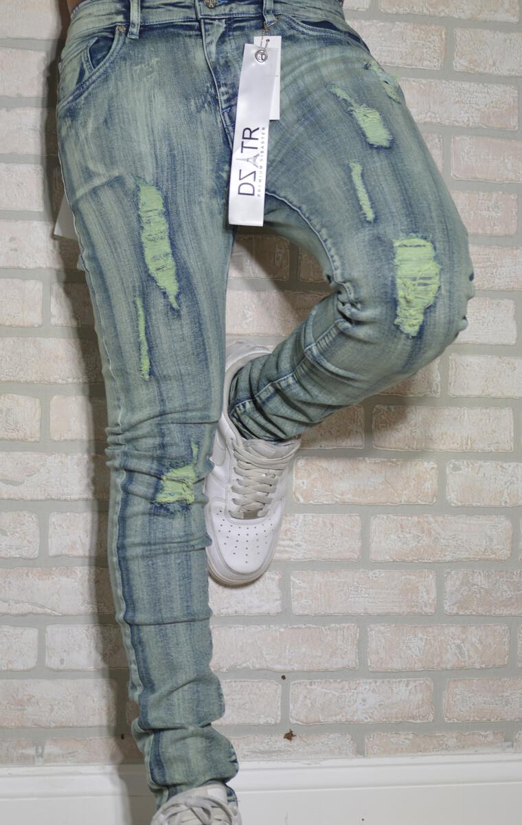 SUPER STRETCH DENIM - SKINNY- TINTED RIPPED (DZTR-245)