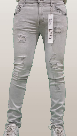 SUPER STRETCH DENIM - SLIM FIT - GREY BLK STITCH(DZTR-303)