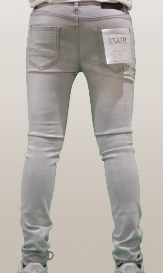 SUPER STRETCH DENIM - SLIM FIT - GREY BLK STITCH(DZTR-303)