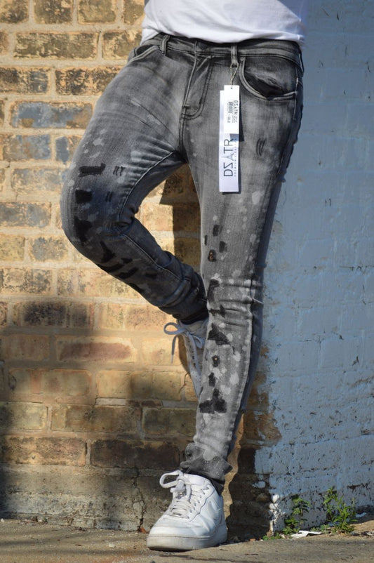 SUPER STRETCH DENIM - SLIM FIT - BLACK SPLASH (DZTR-330)