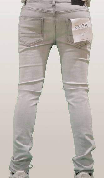 SUPER STRETCH DENIM - SLIM FIT - ASH GREY RIPPED (DZTR-357)