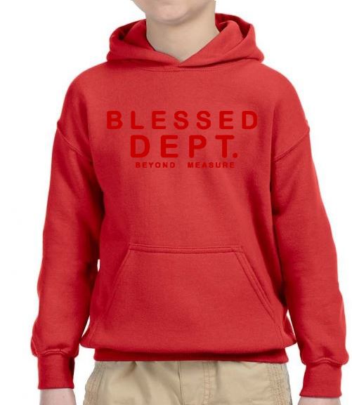 KIDS HOODIE - BLESSED RED (Juniors)