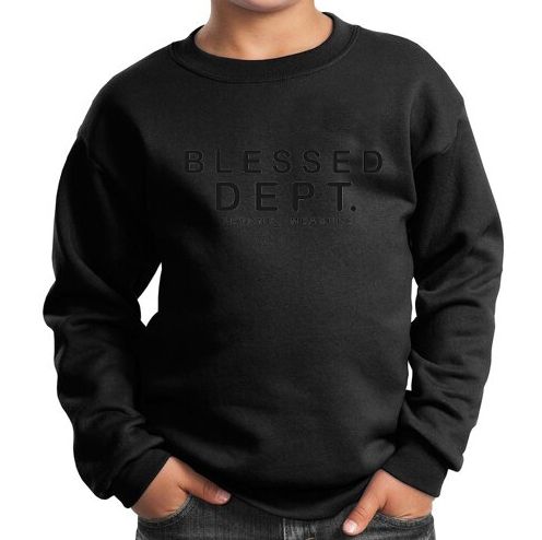 KIDS CREWNECK - BLESSED BLK (Toddlers)