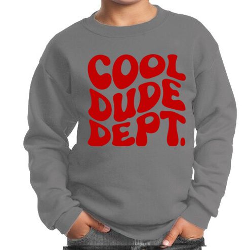 KIDS CREWNECK - DUDE RED (Toddlers)