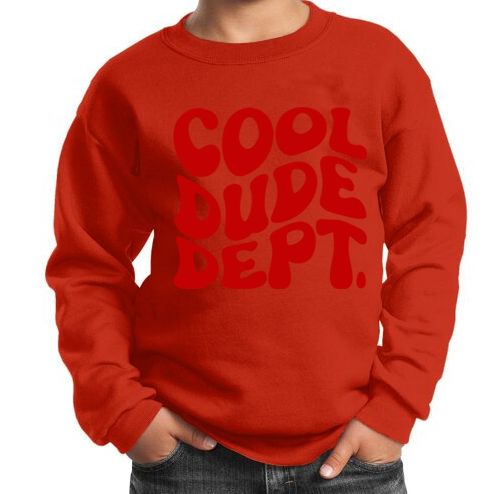 KIDS CREWNECK - DUDE RED (Toddlers)