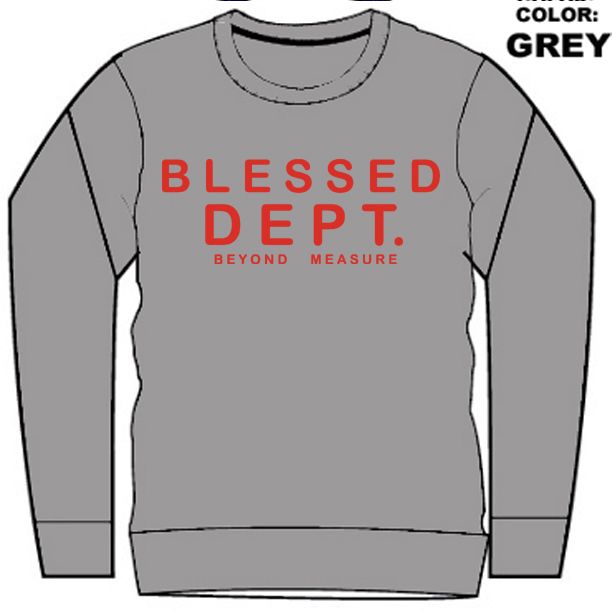 CREW NECK- BLESSED GREY (DZTR-BLESSED RED)