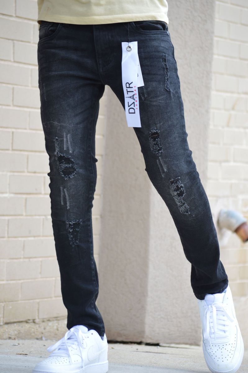 KIDS ULTRA STRETCH DENIM - BLACK BUBBLE (DZTR-K-008)