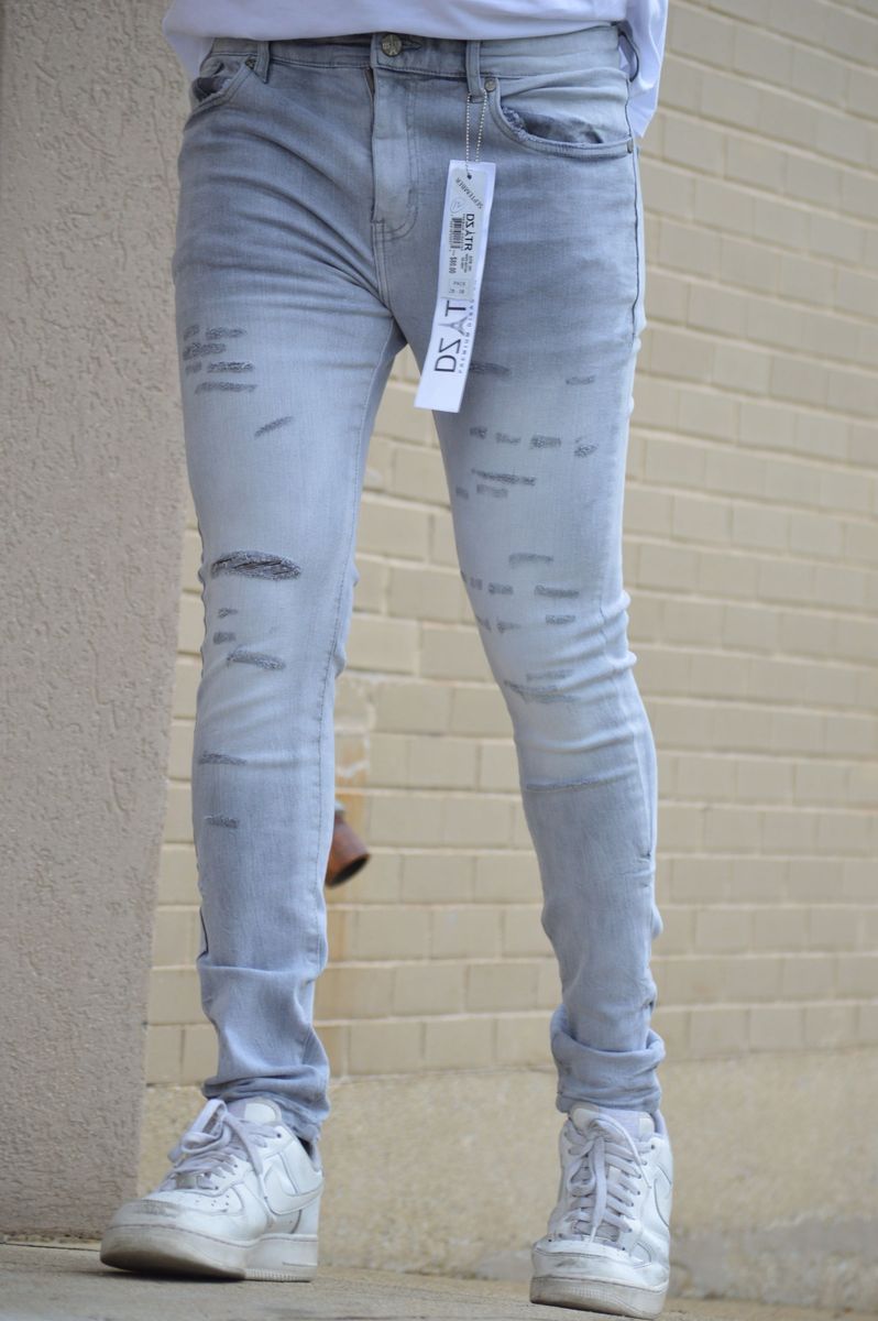 SUPER STRETCH DENIM - SLIM FIT - ICE GREY(DZTR-291)