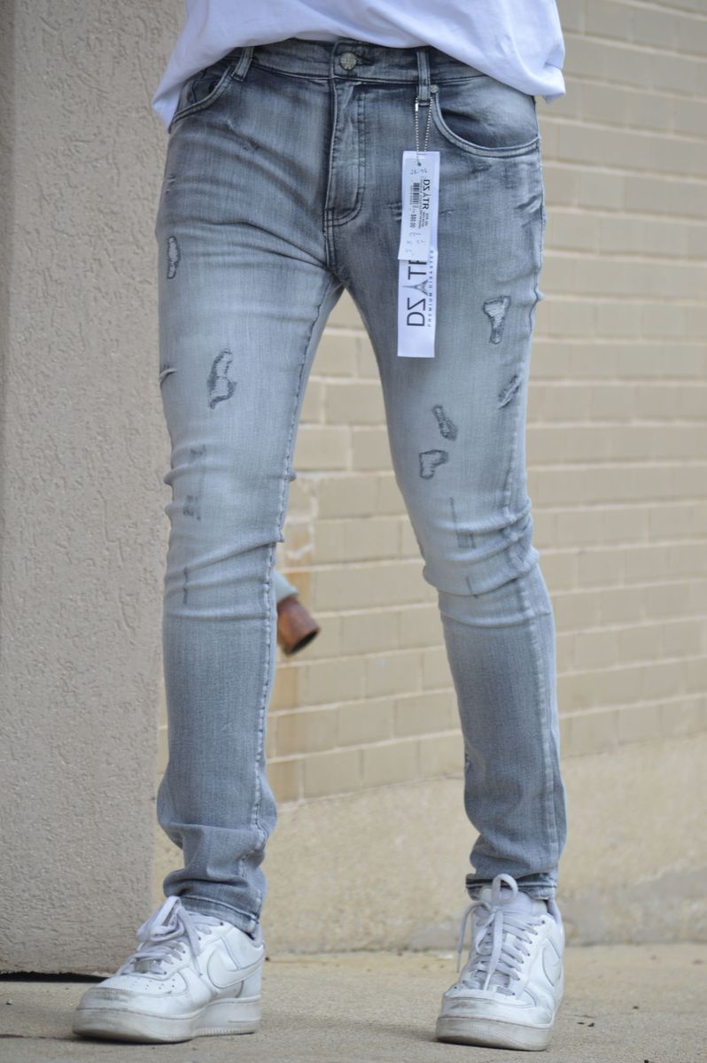 SUPER STRETCH DENIM - SLIM FIT - GREY PIN WASH (DZTR-304)