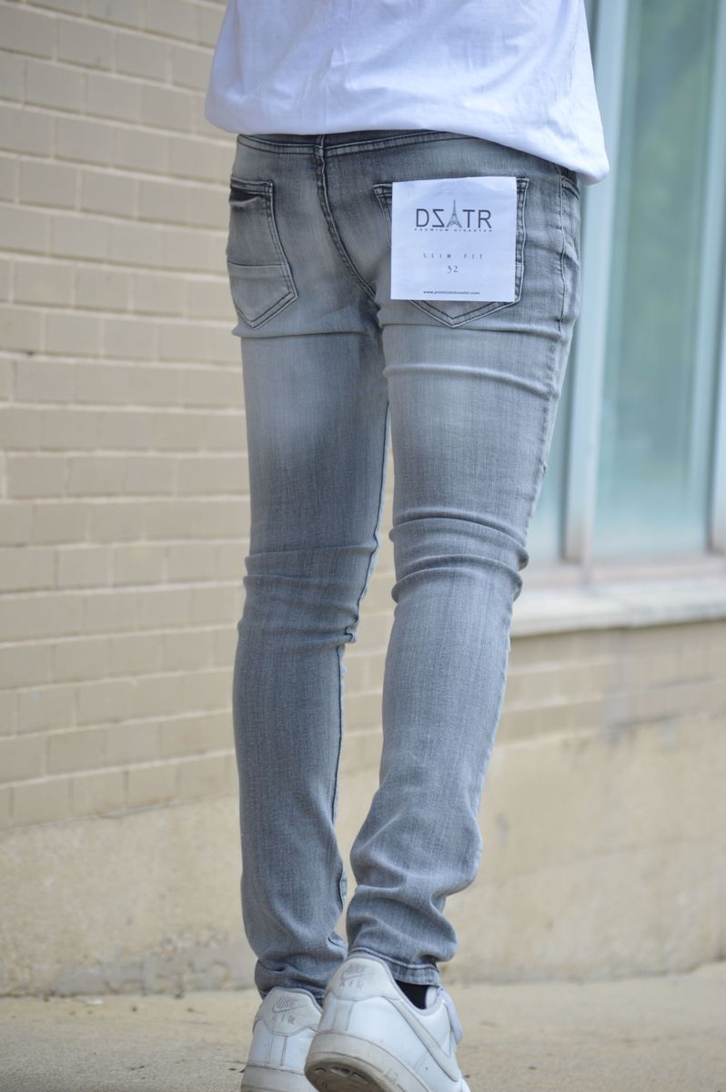 SUPER STRETCH DENIM - SLIM FIT - GREY PIN WASH (DZTR-304)