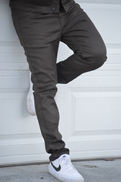 WAX BROWN STRETCH PANTS (DZTR-356)