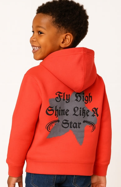 KIDS HOODIE - STARS - RED