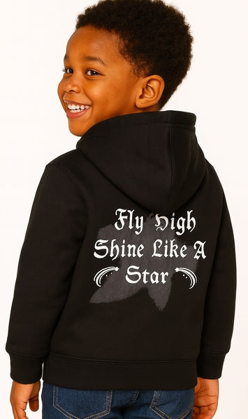 KIDS HOODIE - STARS - BLACK