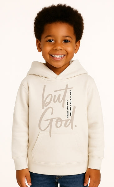 KIDS HOODIE - BUT GOD - BEIGE